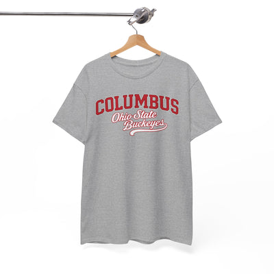 White Smoke Columbus Ohio Varsity T-Shirt – Retro College Style Streetwear Tee