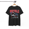 White Smoke Buffalo Football Tee — "All In, No Limits" Player Graphic