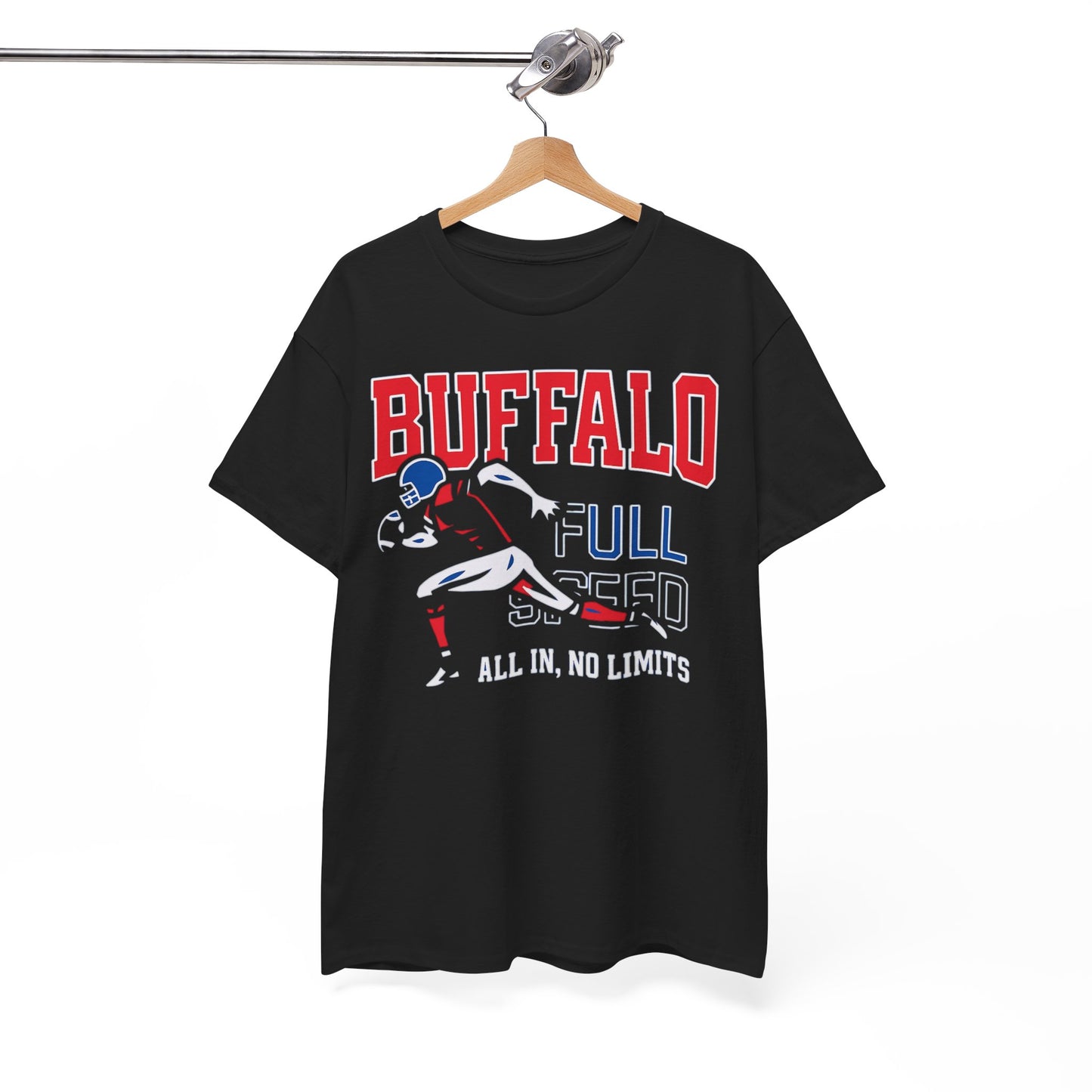 Buffalo Football Tee — "All In, No Limits" Player Graphic