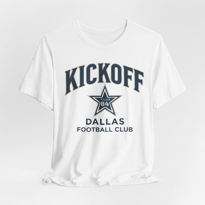 Lavender Kickoff Dallas Football Club Tee — Vintage Star Game Day Shirt