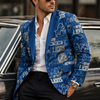 Detroit Football Blazer Men Blue Game Day Jacket Stylish Streetwear