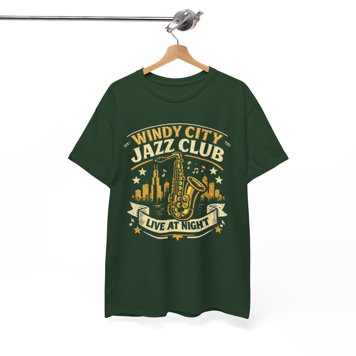 White Smoke Windy City Jazz Club T-Shirt – Vintage Chicago Music Streetwear Tee