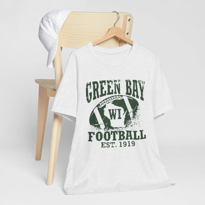 Green Bay Football Vintage Tee — "Green Bay WI Football Est. 1919" – breathable comfort wear, lightweight game day shirt, image 1.0