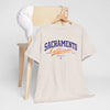 Light Gray Sacramento California Vintage Script T-Shirt — Retro City Tee