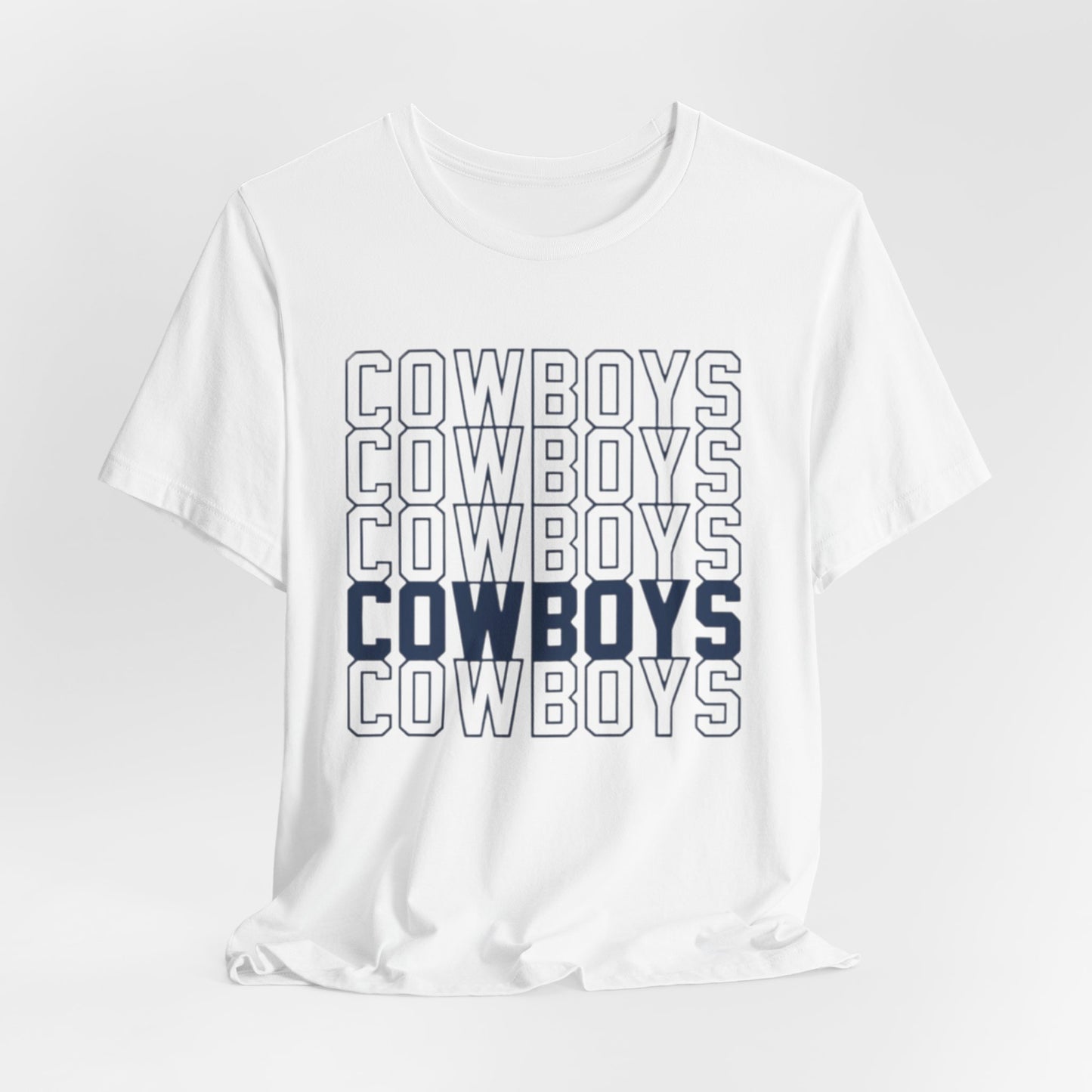 Cowboys Football Repeat Graphic Tee — Bold Layered Team Shirt