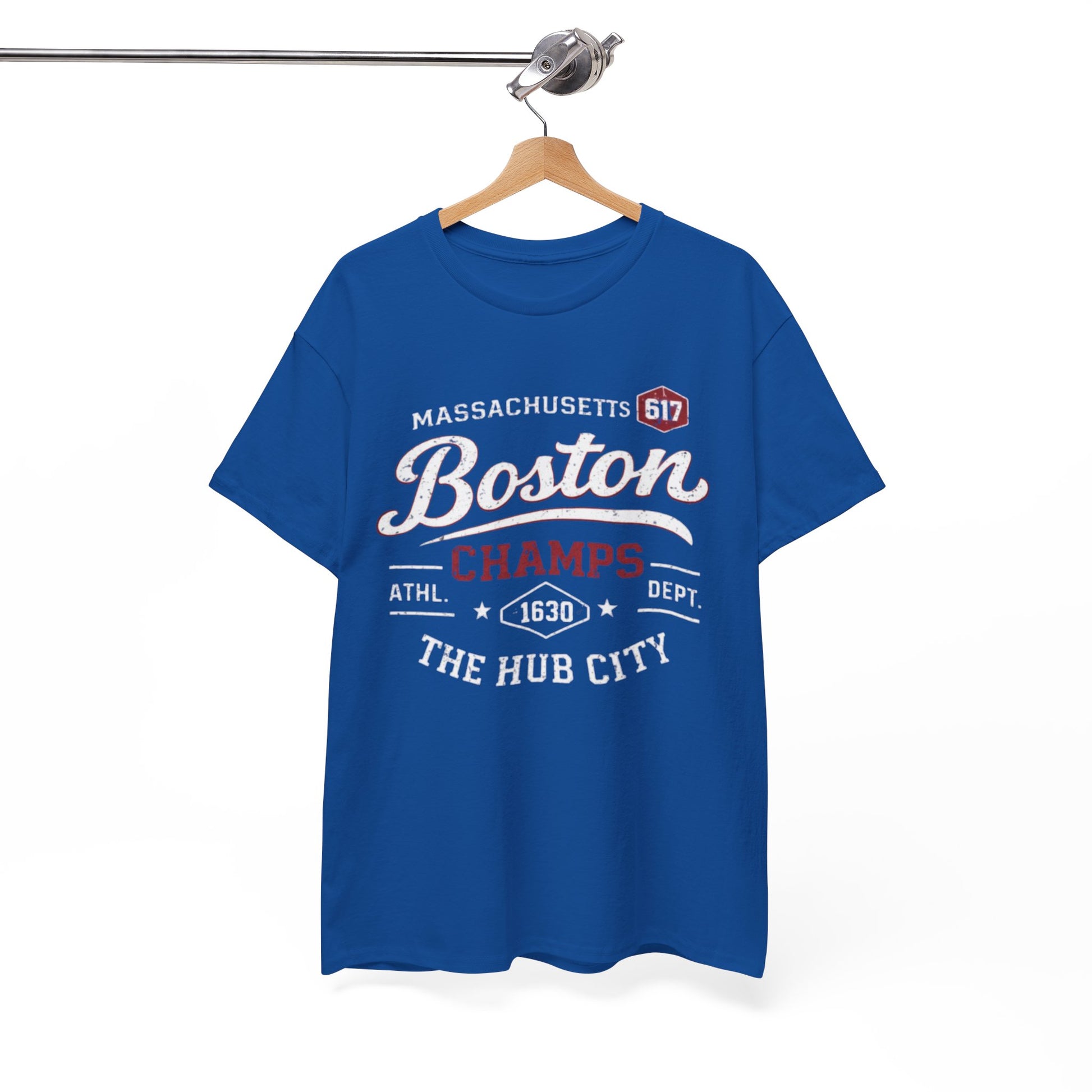 White Smoke Boston Champs T-Shirt — The Hub City Athletic Tee (Massachusetts 617)