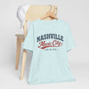 Lavender Nashville Music City T Shirt Vintage 90s Varsity Style — Vintage Americana Tour Tee