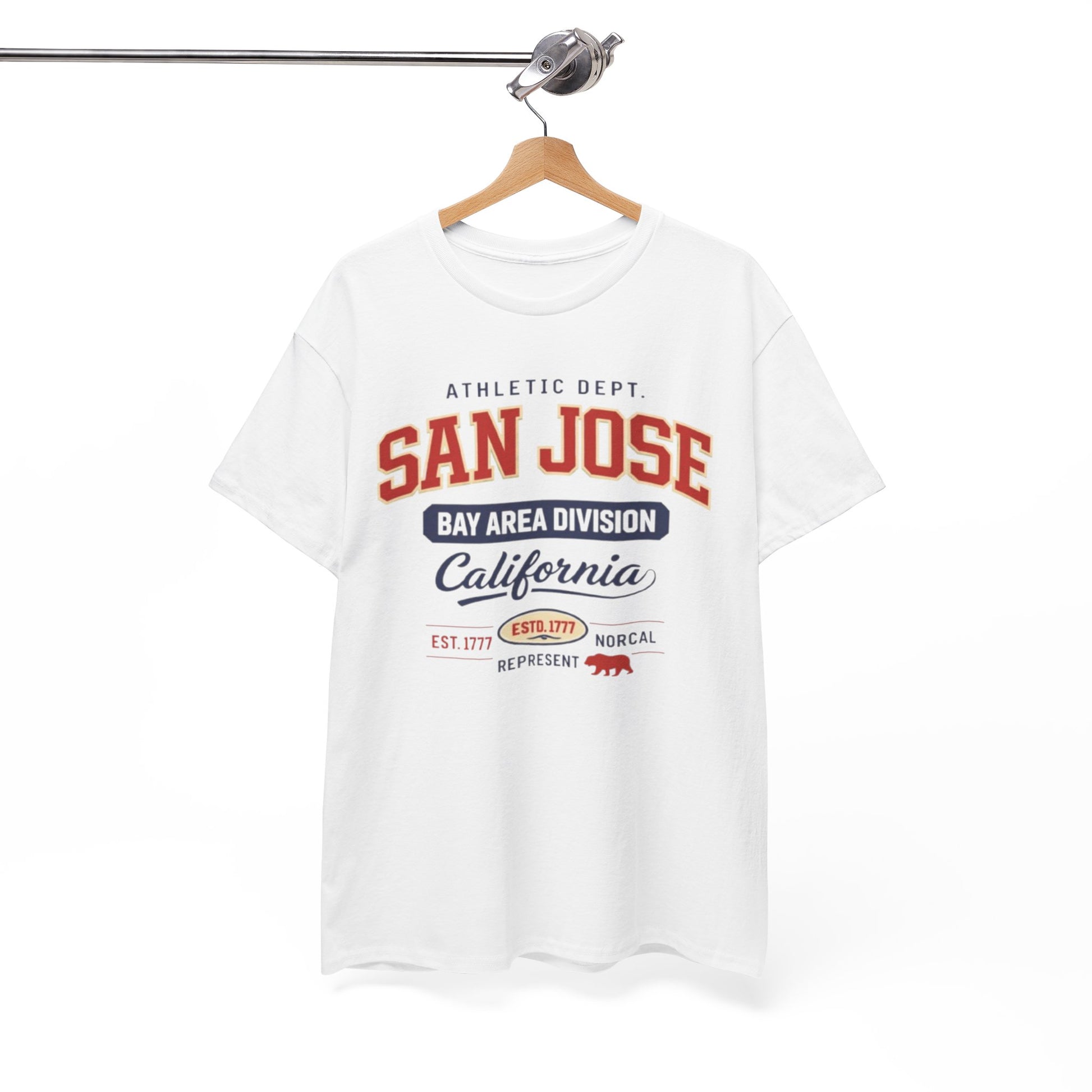San Jose streetwear Bay Area Athletic T-Shirt — California college style graphic Tee – lightweight game day shirt, game day outfit, image 1
