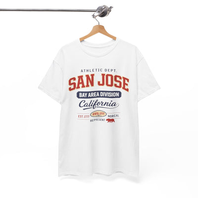 San Jose streetwear Bay Area Athletic T-Shirt — California college style graphic Tee – lightweight game day shirt, game day outfit, image 1