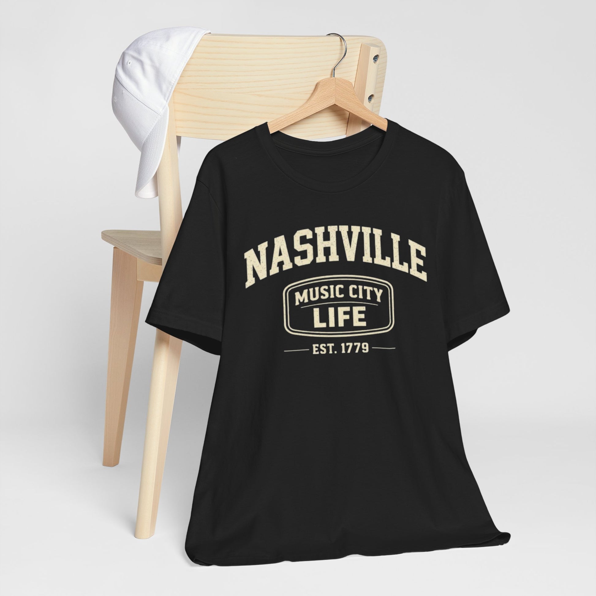 Dark Slate Gray Nashville Music City Life Tee — Vintage Music City T-Shirt