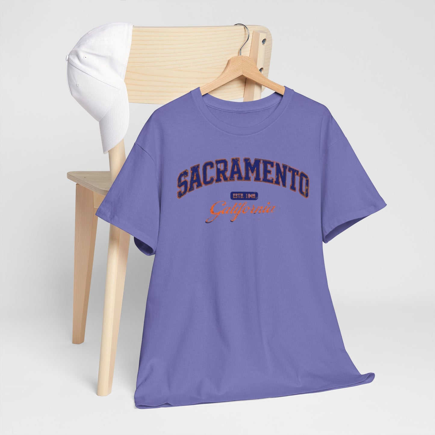 Light Slate Gray Sacramento California Vintage Arch Tee — City  Graphic T-Shirt