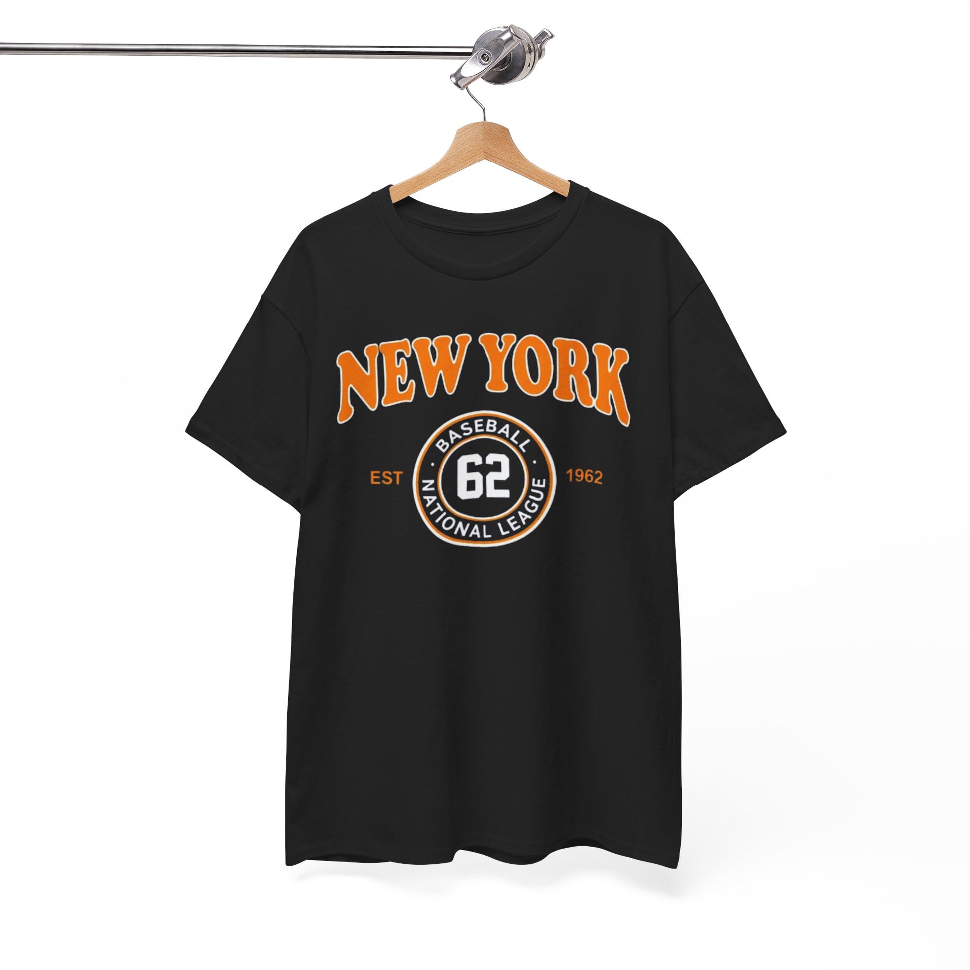 White Smoke New York 62 Baseball Tee – Vintage Athletic Graphic T‑Shirt
