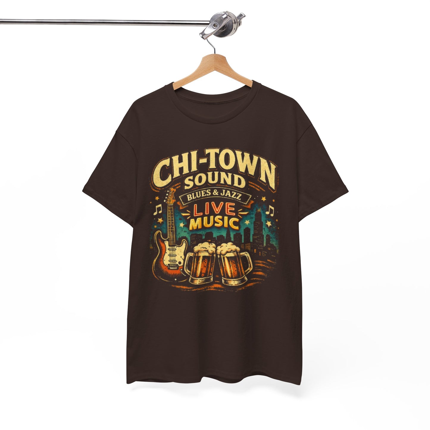 White Smoke Chi-Town Sound Blues and Jazz Live Music T-Shirt – Chicago Vintage Music Graphic Tee