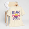 Antique White Miami Ocean Drive Est. 305 Graphic T-Shirt – Retro Sunset Beach Streetwear Tee