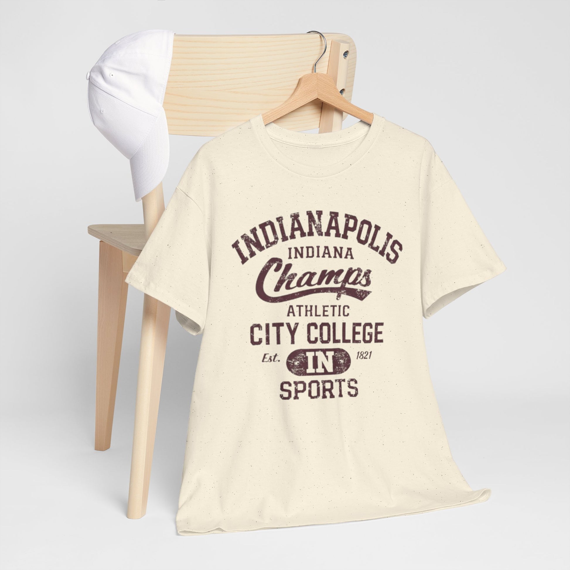 Antique White Indianapolis Champs Athletic City College T-Shirt