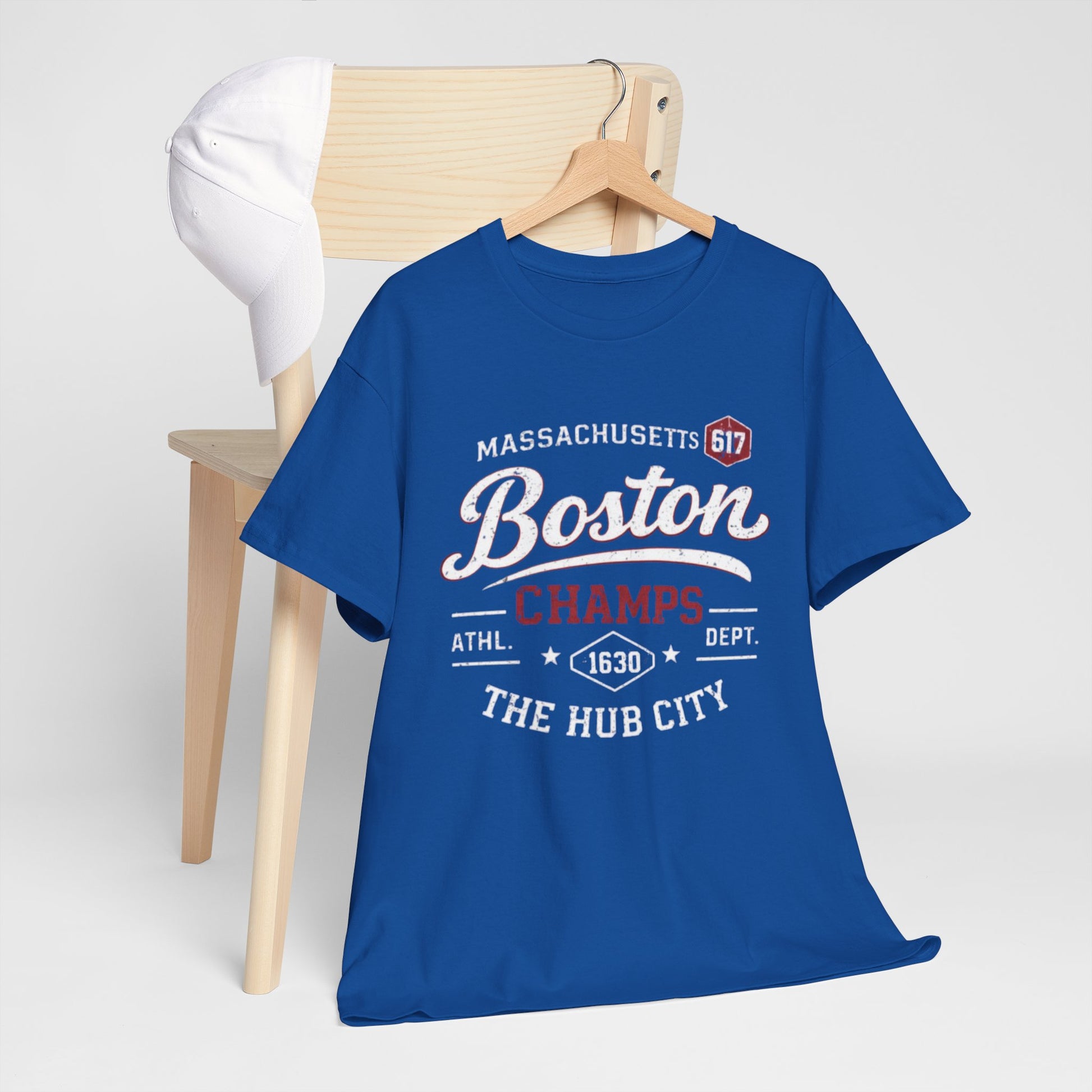 Dark Slate Blue Boston Champs T-Shirt — The Hub City Athletic Tee (Massachusetts 617)
