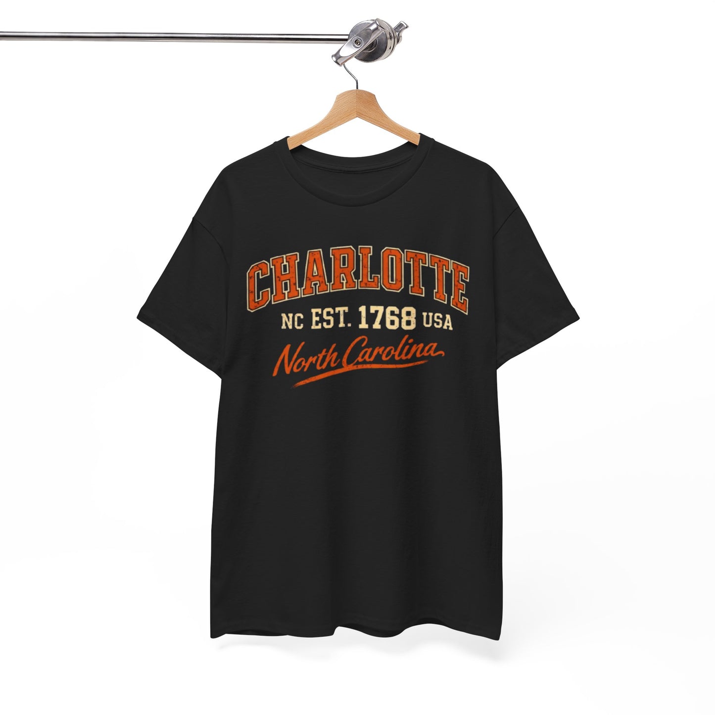 White Smoke Charlotte North Carolina Vintage Tee - "Charlotte NC Est. 1768"