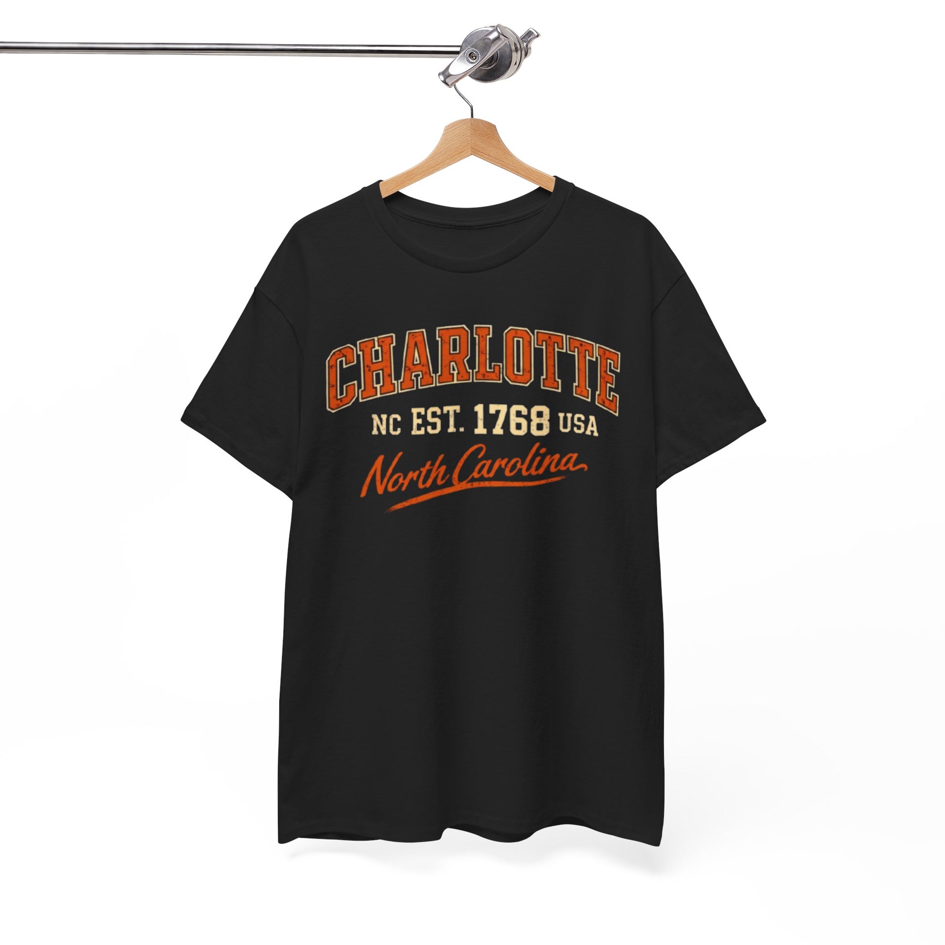 White Smoke Charlotte North Carolina Vintage Tee - "Charlotte NC Est. 1768"