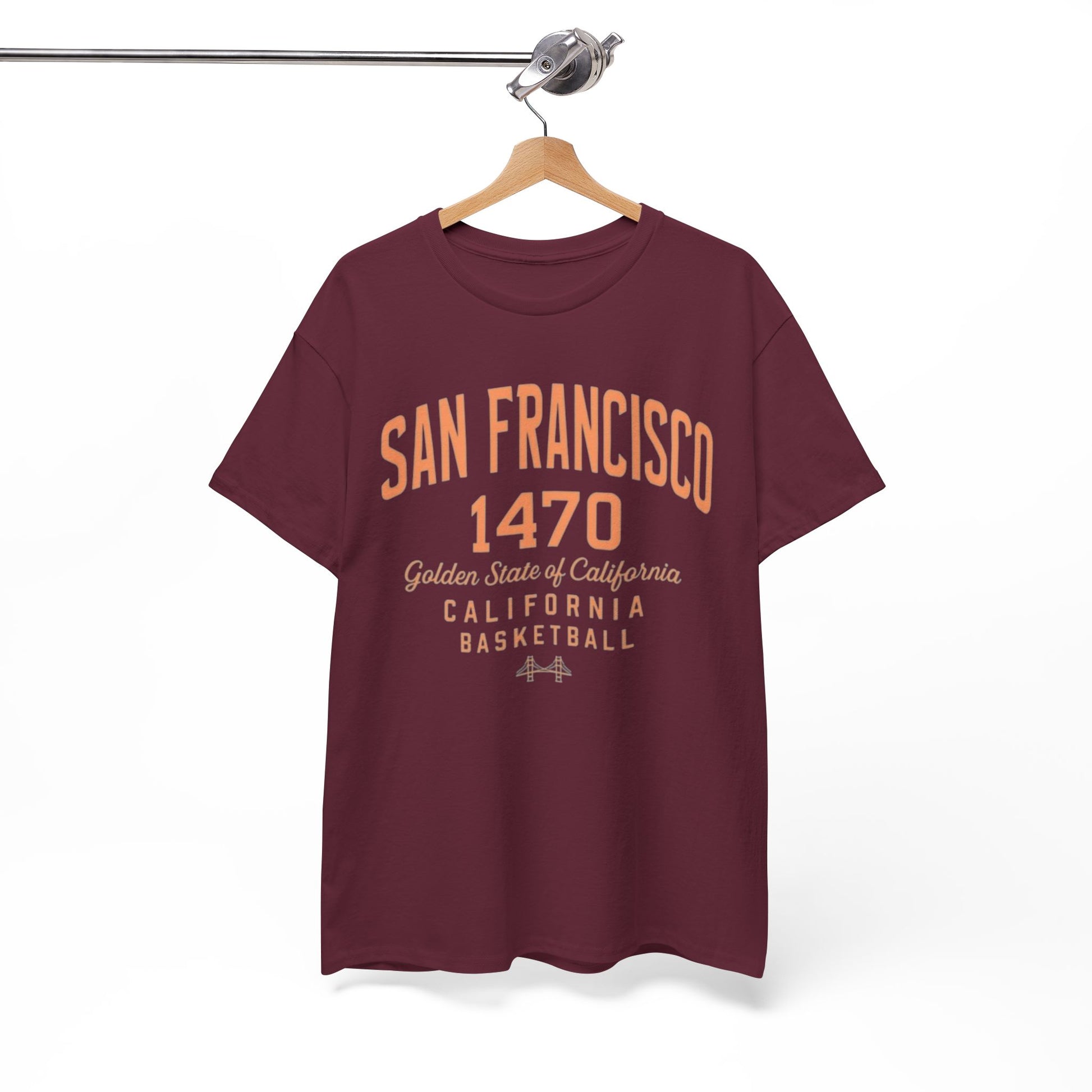 White Smoke San Francisco 1470 Basketball T-Shirt – California Golden State City Streetwear Tee