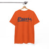 White Smoke Indiana Pacers  Script T‑Shirt — Retro Basketball Tee with Ball Accent