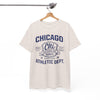 White Smoke Chicago Athletic Dept. Tee — Varsity Chi Vintage Sports T‑Shirt