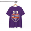 White Smoke San Diego 619 Badge T-Shirt — SD Champs Division Vintage Crest