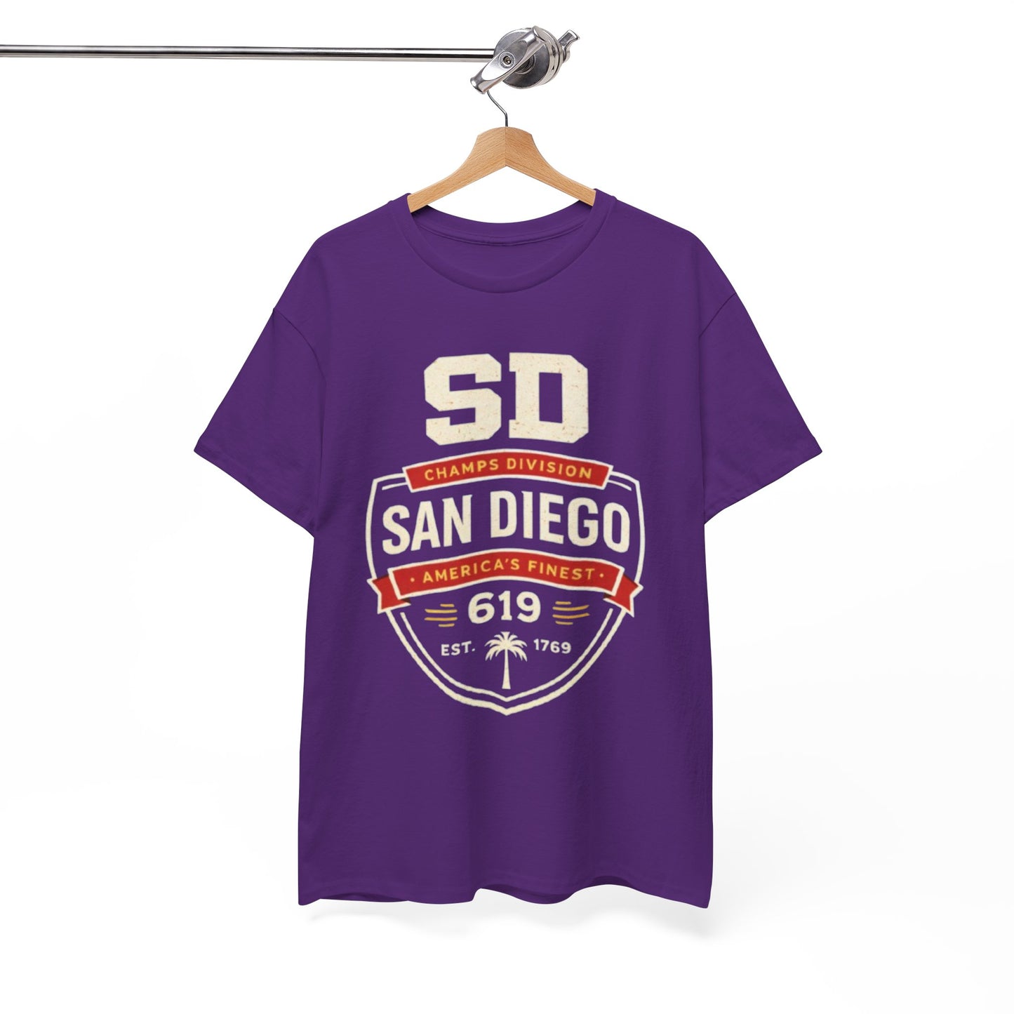 White Smoke San Diego 619 Badge T-Shirt — SD Champs Division Vintage Crest