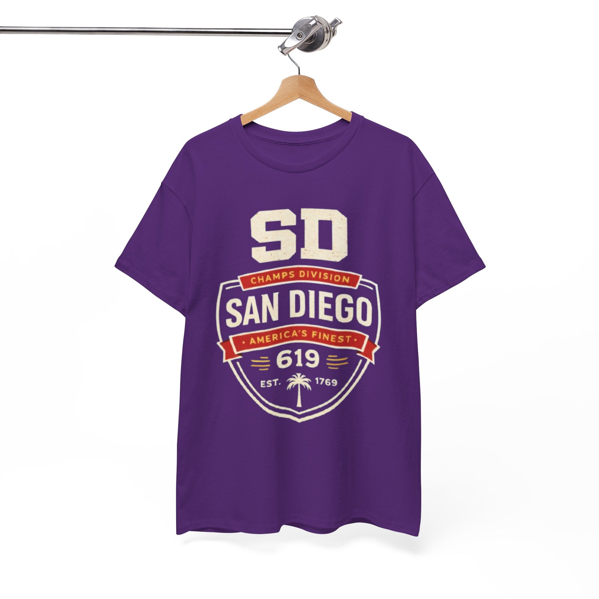 White Smoke San Diego 619 Badge T-Shirt — SD Champs Division Vintage Crest