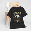 Dark Slate Gray Chicago Midnight Club T‑Shirt – Retro City Skyline "Where Night Is Legend"