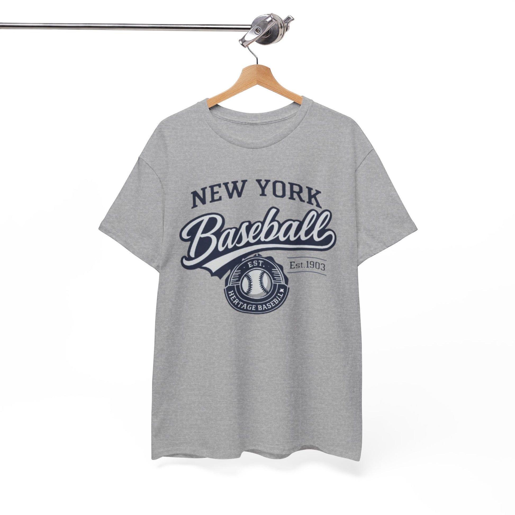 White Smoke Baseball T-Shirt — New York Baseball Vintage  Tee