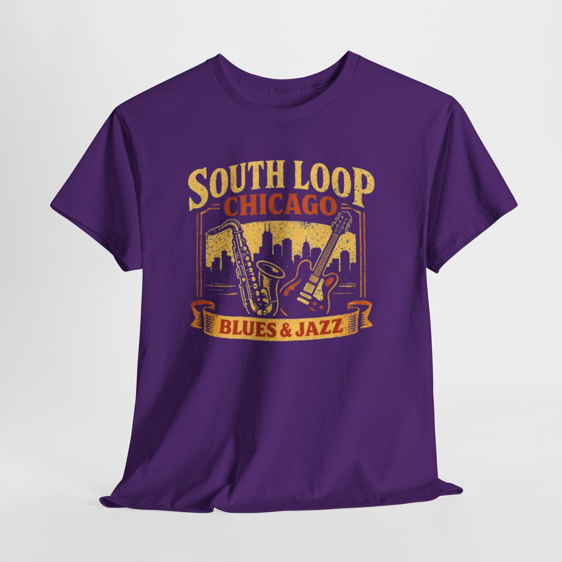 Dark Slate Blue South Loop Chicago Music  Blues & Jazz T-Shirt – Vintage Music Culture Graphic Tee