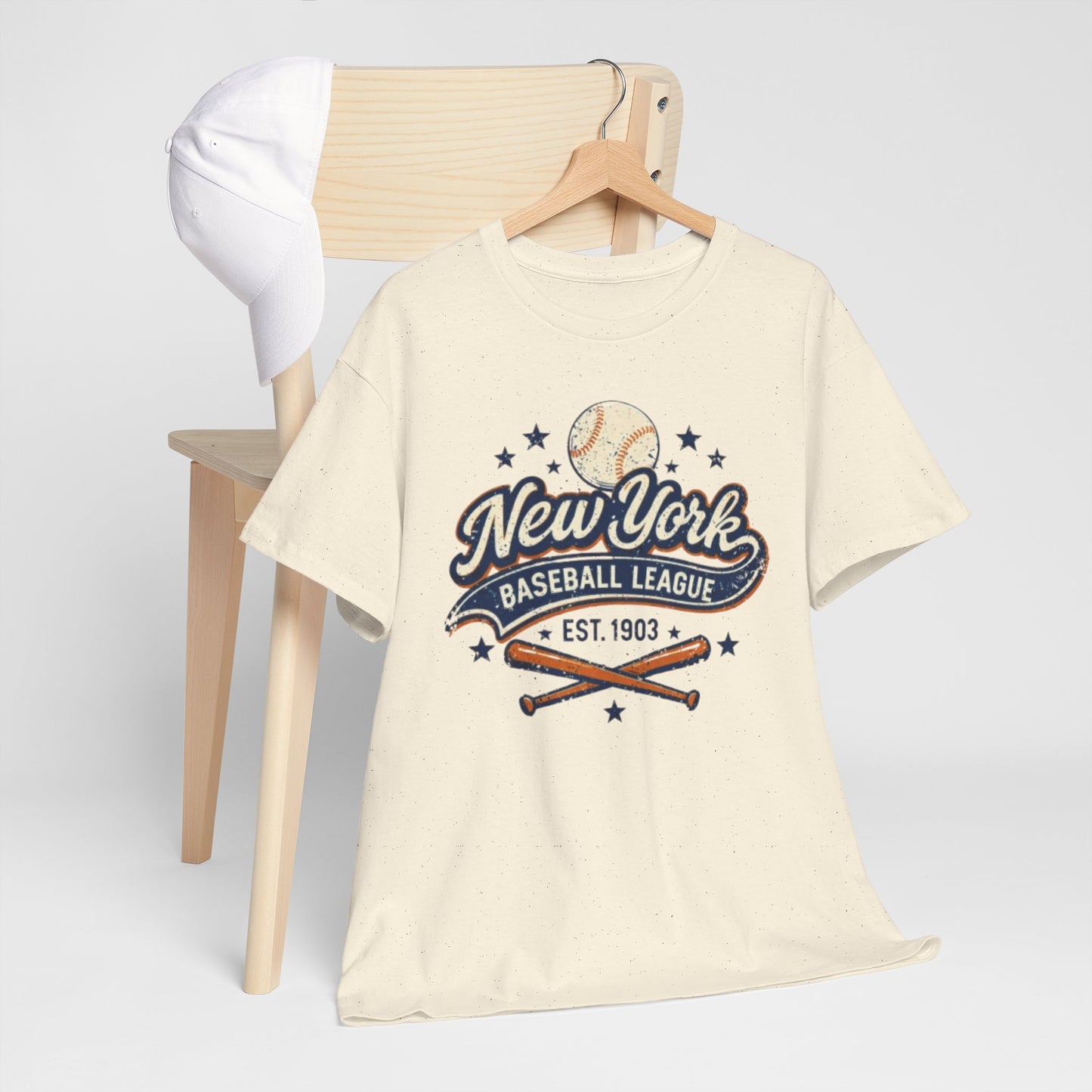 New York Baseball League Tee — Vintage 'Est. 1903' Baseball Graphic Shirt