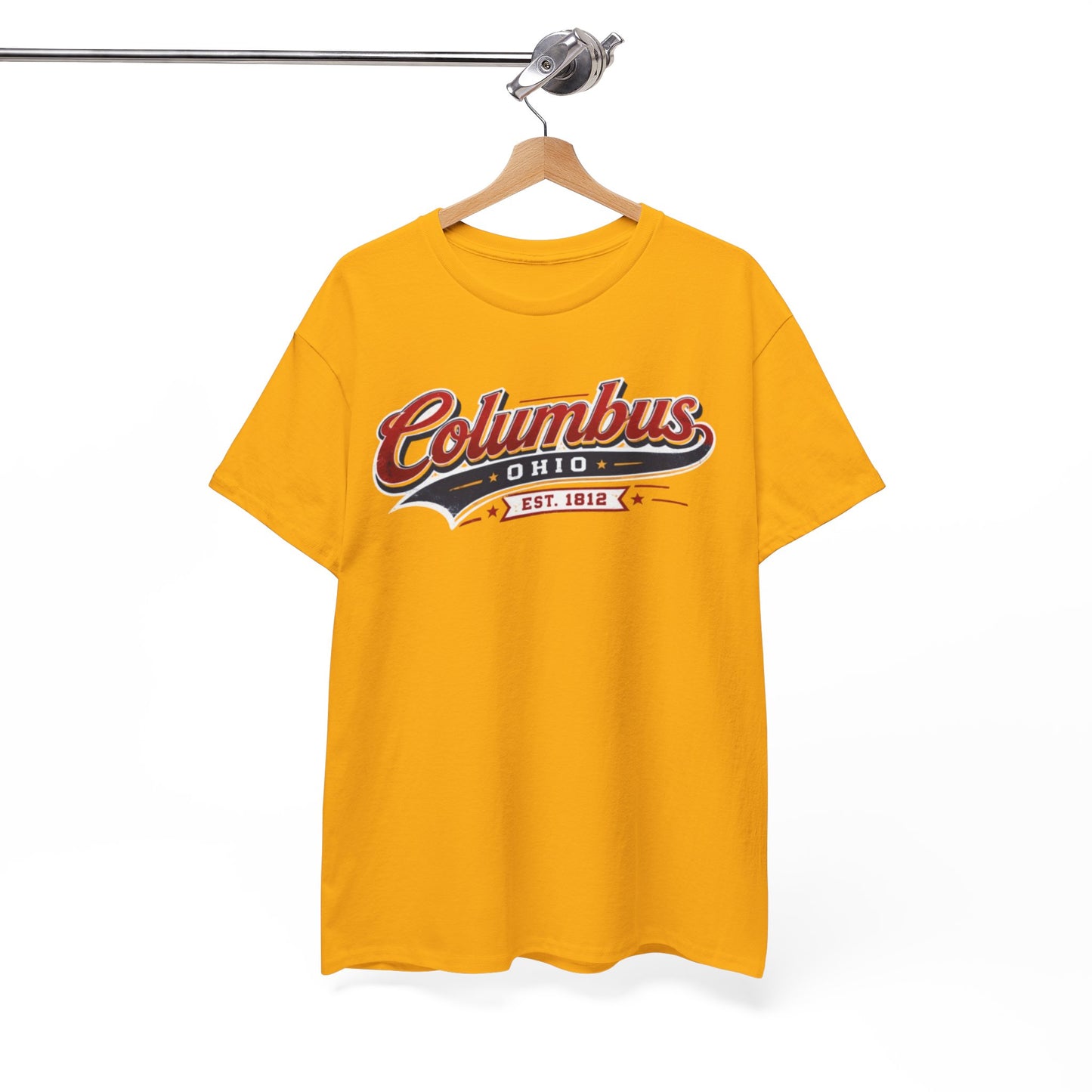 White Smoke Columbus Ohio Vintage Script Tee — Established 1812 City  T-Shirt