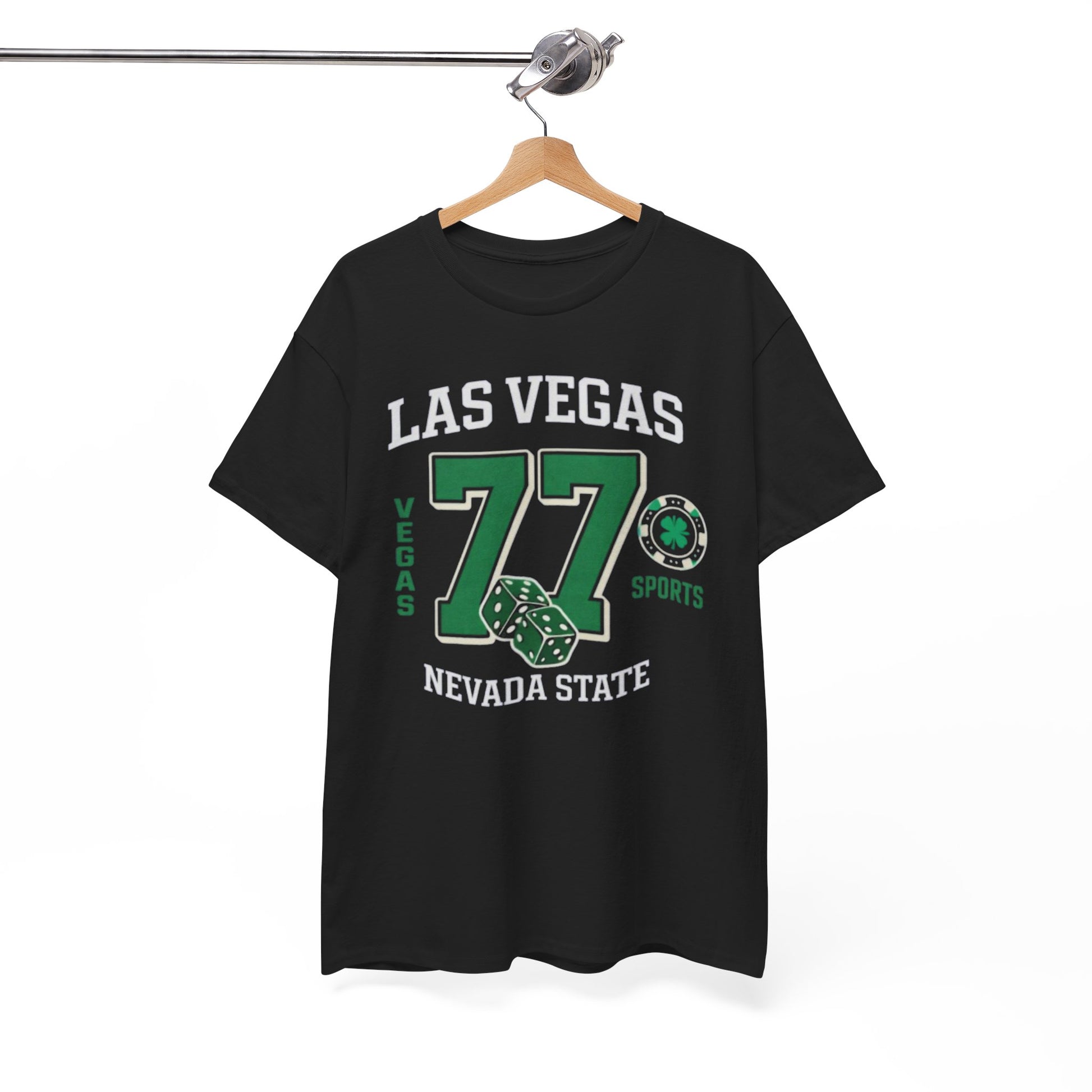 White Smoke Las Vegas 77 Nevada State Tee – Retro Sports Casino Graphic T-Shirt