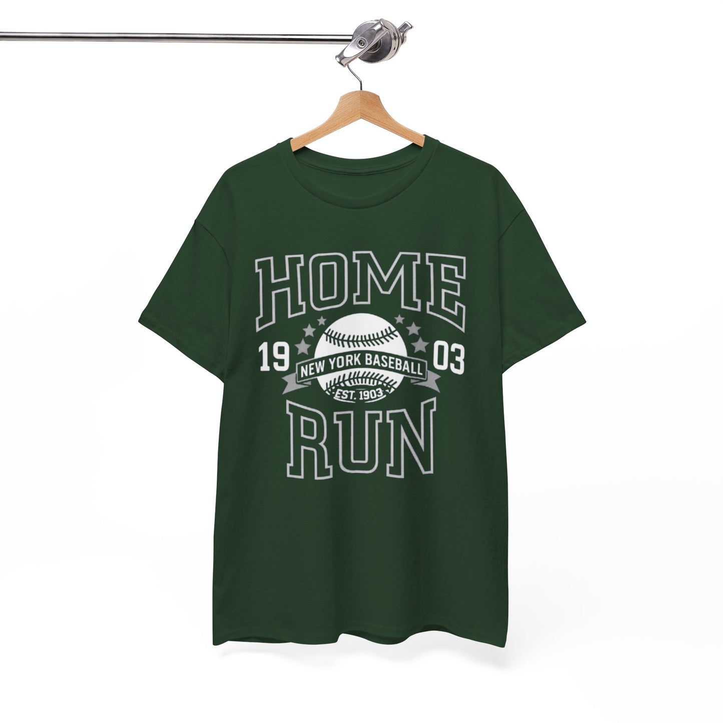 White Smoke Home Run Baseball Tee — Vintage New York Baseball Graphic T‑Shirt