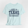 Lavender Texas Football Shirt – Born in Texas Built for Sundays Dallas Game Day T Shirt