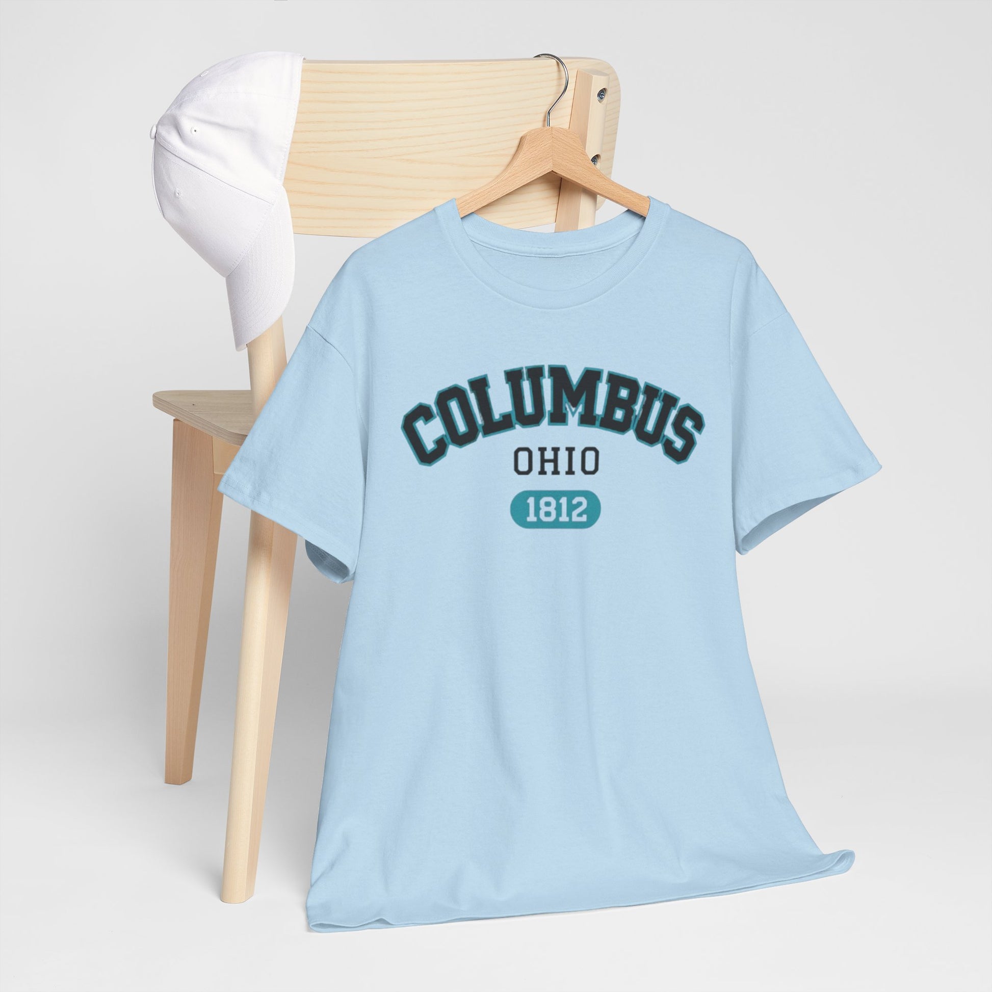 Light Blue Columbus Ohio 1812 Tee — City Graphic T-Shirt