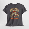 Lavender Chicago Steel Works Tee — "Forged in the Midwest" Vintage Industrial T-Shirt