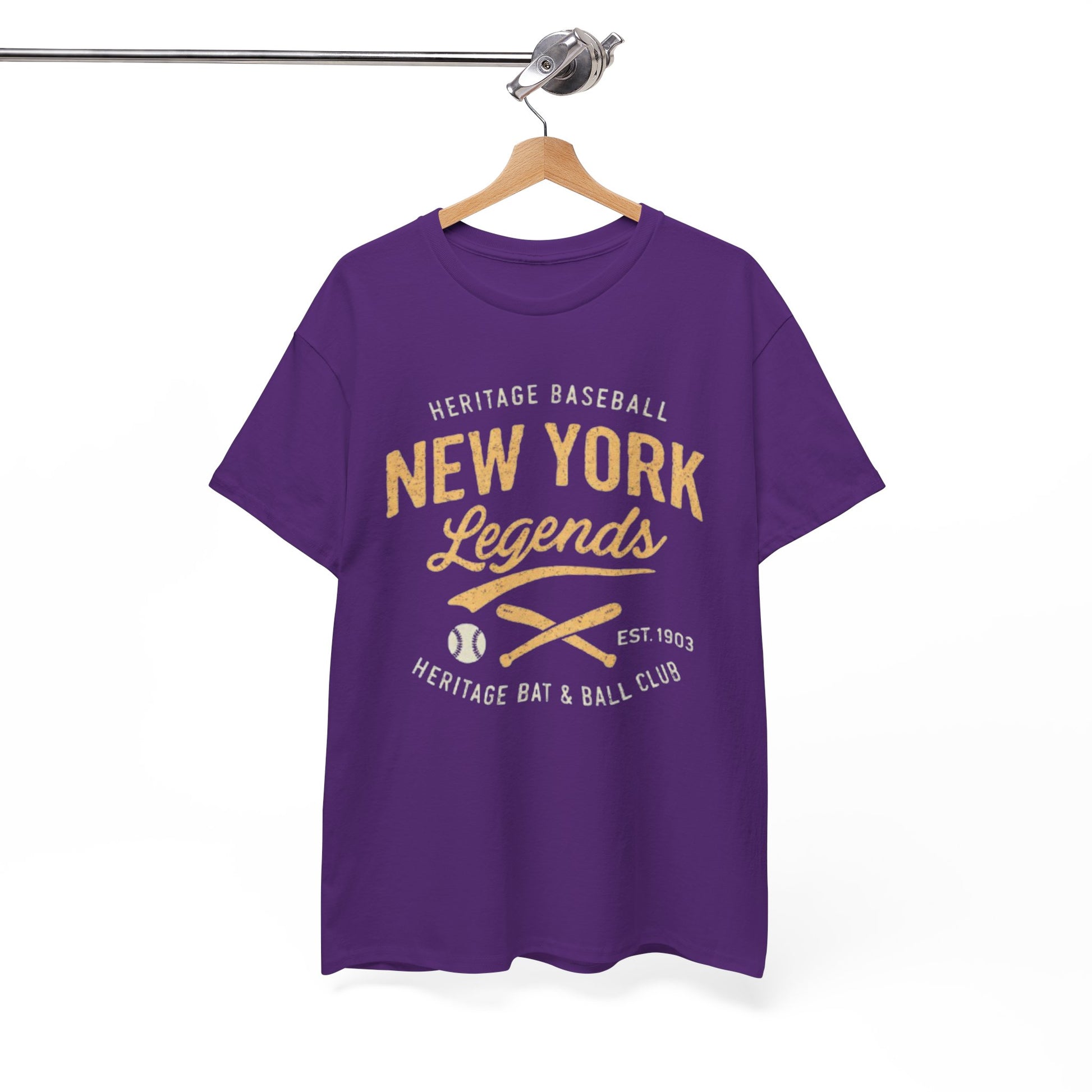 White Smoke New York Legends Baseball T-Shirt — Vintage Heritage Bat & Ball Club Tee