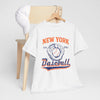 Lavender New York Baseball Vintage Tee — Retro Glove & Ball Graphic T-Shirt
