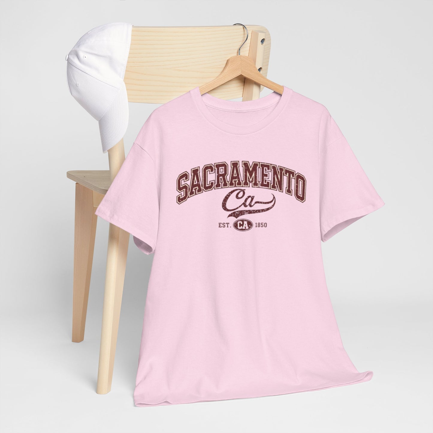 Misty Rose Sacramento CA Vintage College T-Shirt — Retro City Tee