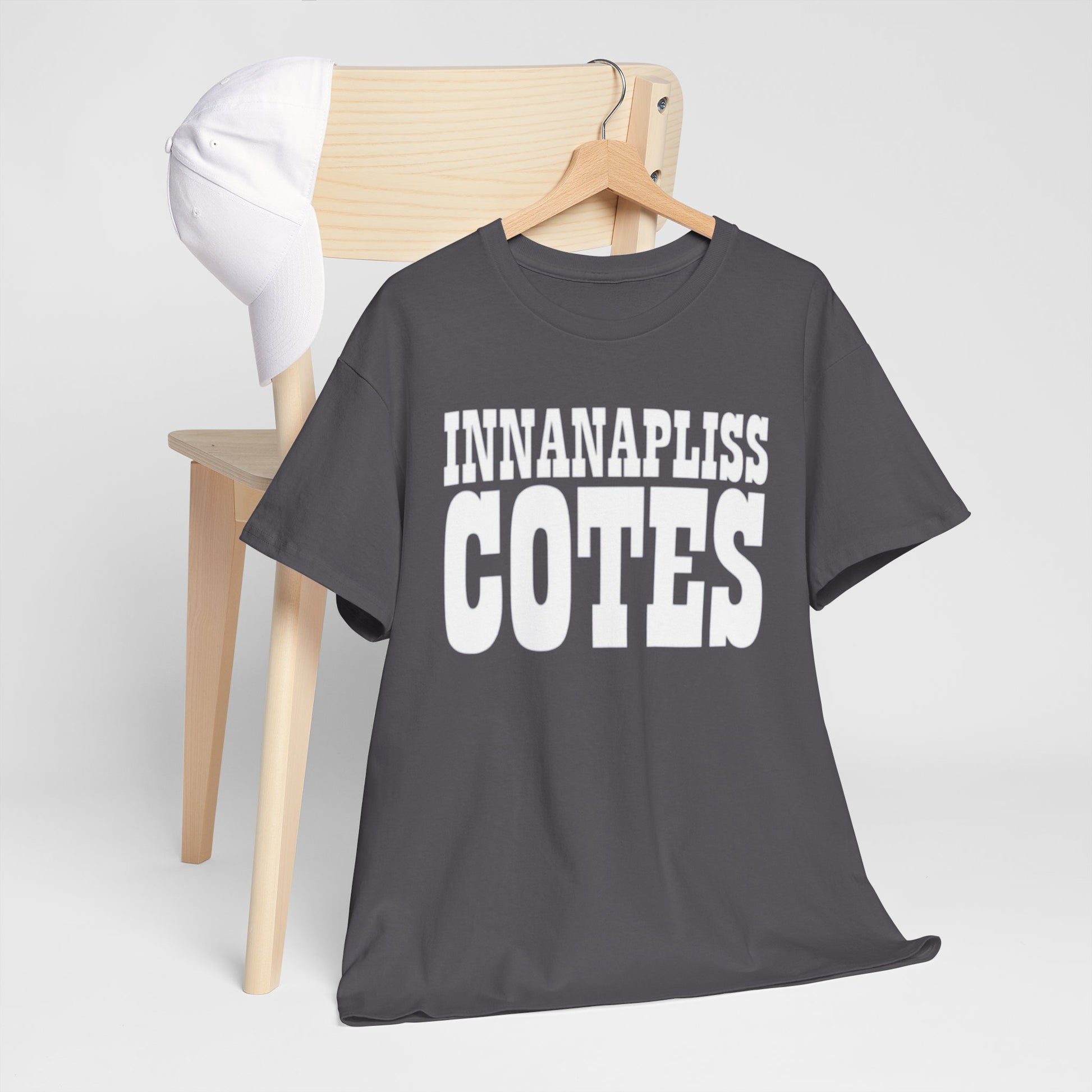 Dim Gray Indianapolis Colts InnanaPliss Cotes Tee — Bold Text Graphic T-Shirt