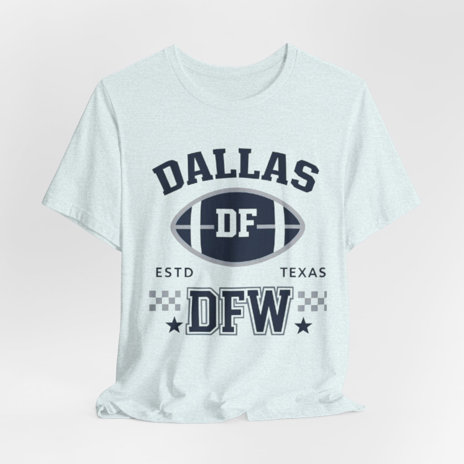 Lavender Dallas DFW Football Tee – Texas Vintage Sports T-Shirt