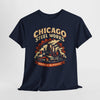 Lavender Chicago Steel Works Tee — "Forged in the Midwest" Vintage Industrial T-Shirt