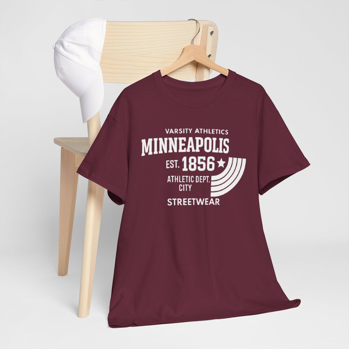 Minneapolis Varsity Athletics T-Shirt — Retro Streetwear City Tee (Est. 1856)