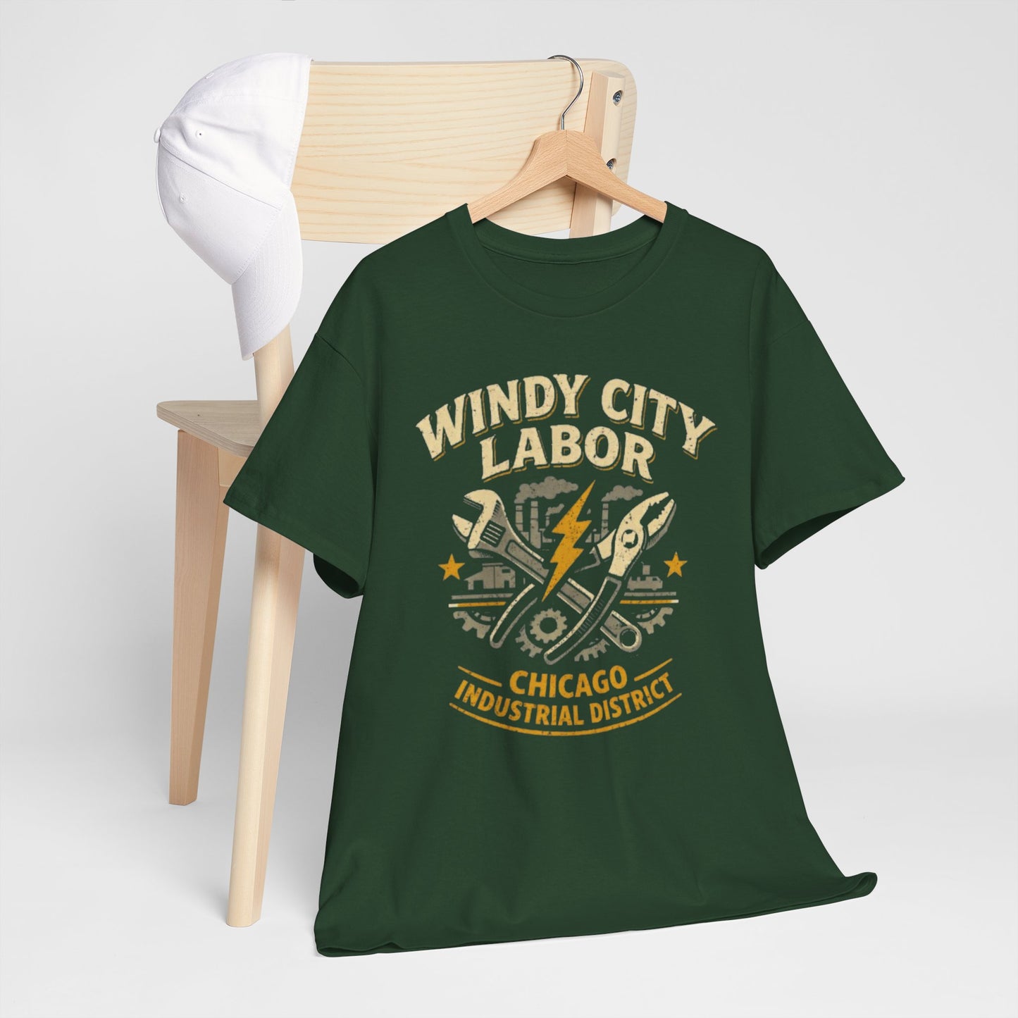 Lavender Windy City Labor Chicago Industrial District T-Shirt – Vintage Worker Graphic Tee
