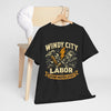 Dark Slate Gray Windy City Labor Chicago Industrial District T-Shirt – Vintage Worker Tools Graphic Tee