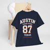 Dark Slate Gray Austin Texas State 87 Graphic T-Shirt – Vintage Varsity City Streetwear Tee