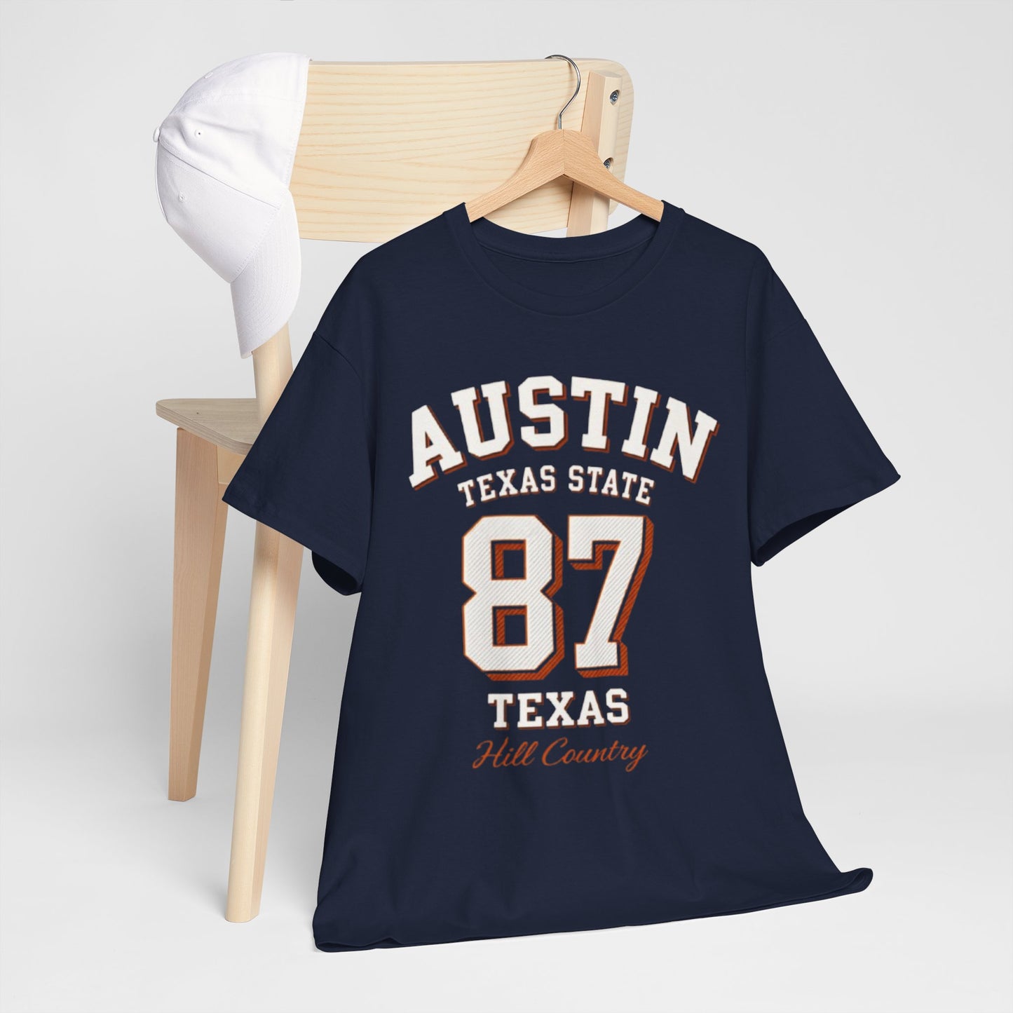 Dark Slate Gray Austin Texas State 87 Graphic T-Shirt – Vintage Varsity City Streetwear Tee