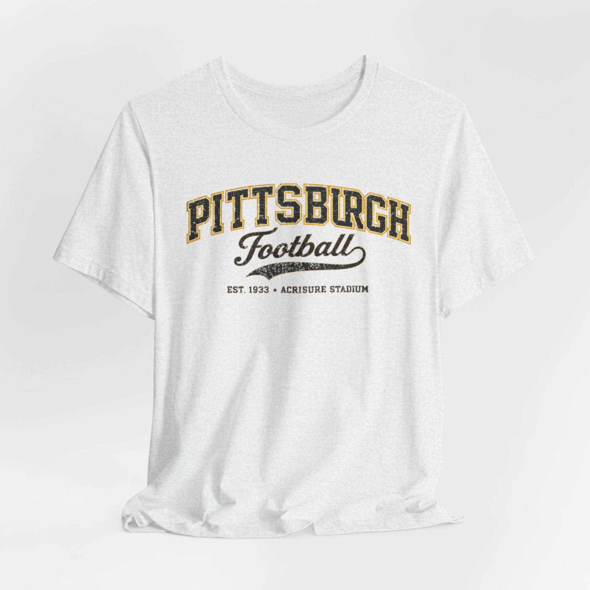 Lavender Pittsburgh Football Tee – Vintage Collegiate Crewneck T-Shirt